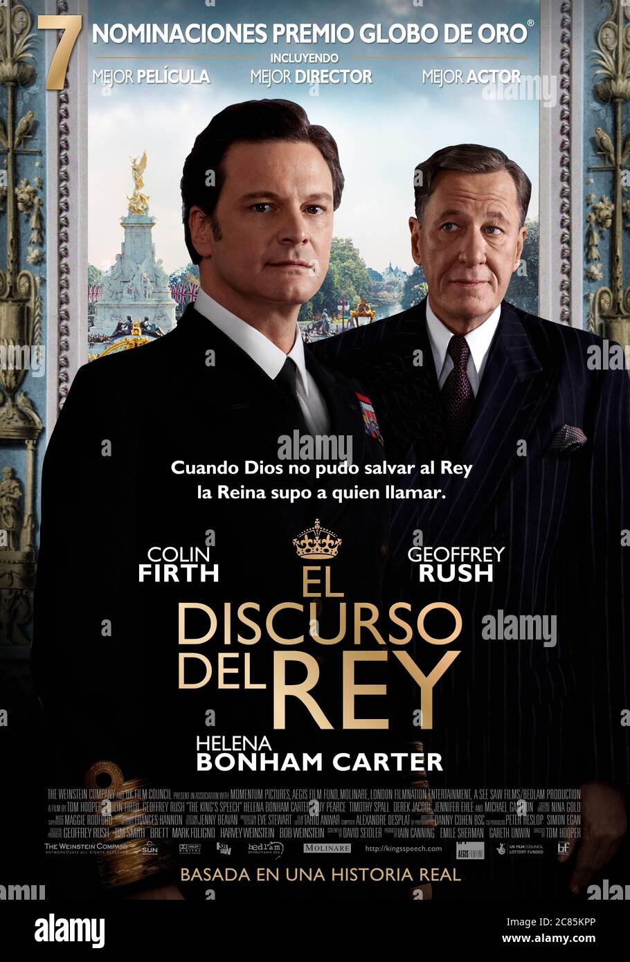 El Rey del año del discurso : 2010 Reino Unido / EE.UU. Director : Tom Hooper Colin Firth, Geoffrey Rush Poster español Oscar mejor película 2011 Foto de stock