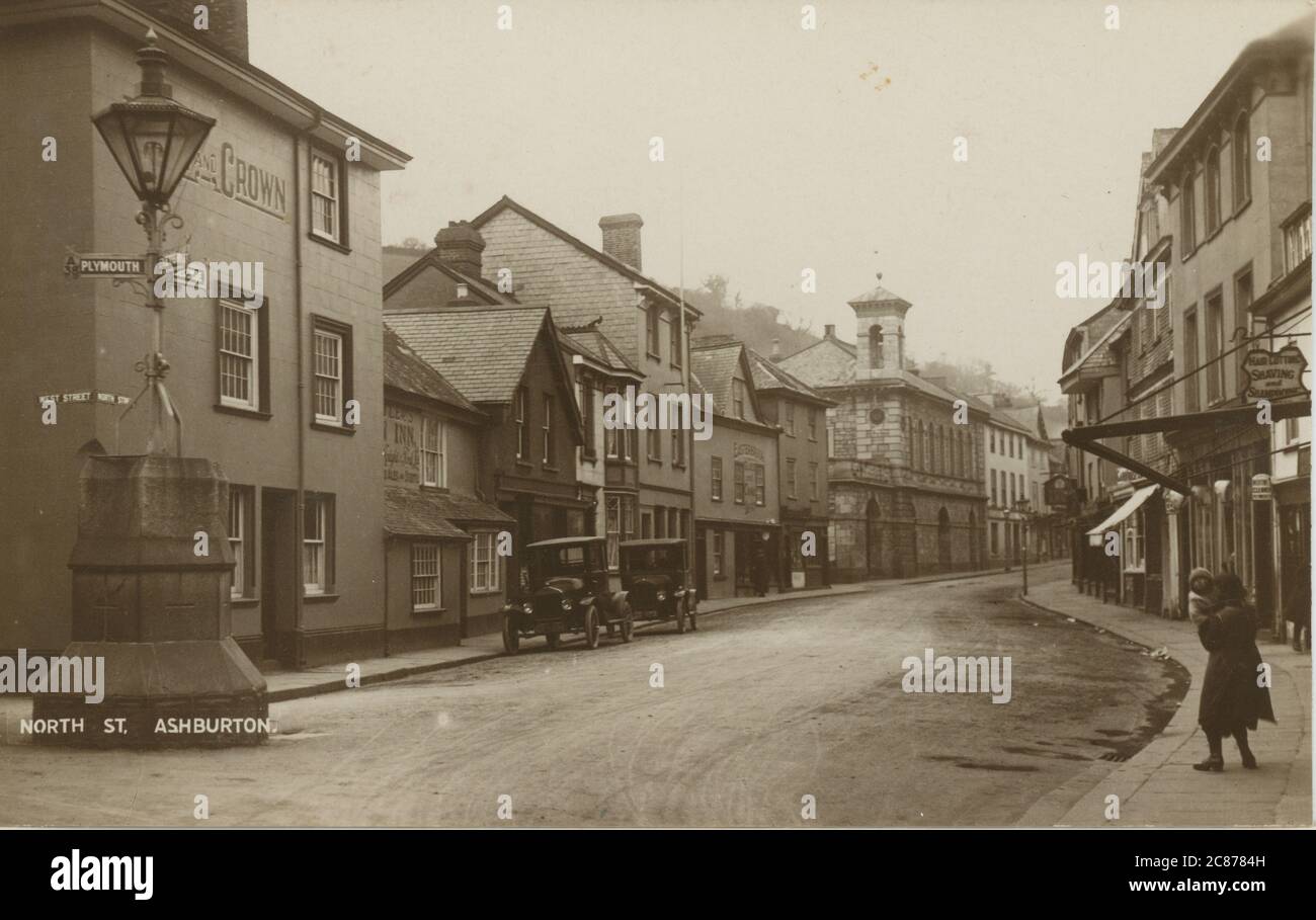 North Street, Ashburton, Newton Abbot, Dartmoor, Devon, Inglaterra. Foto de stock