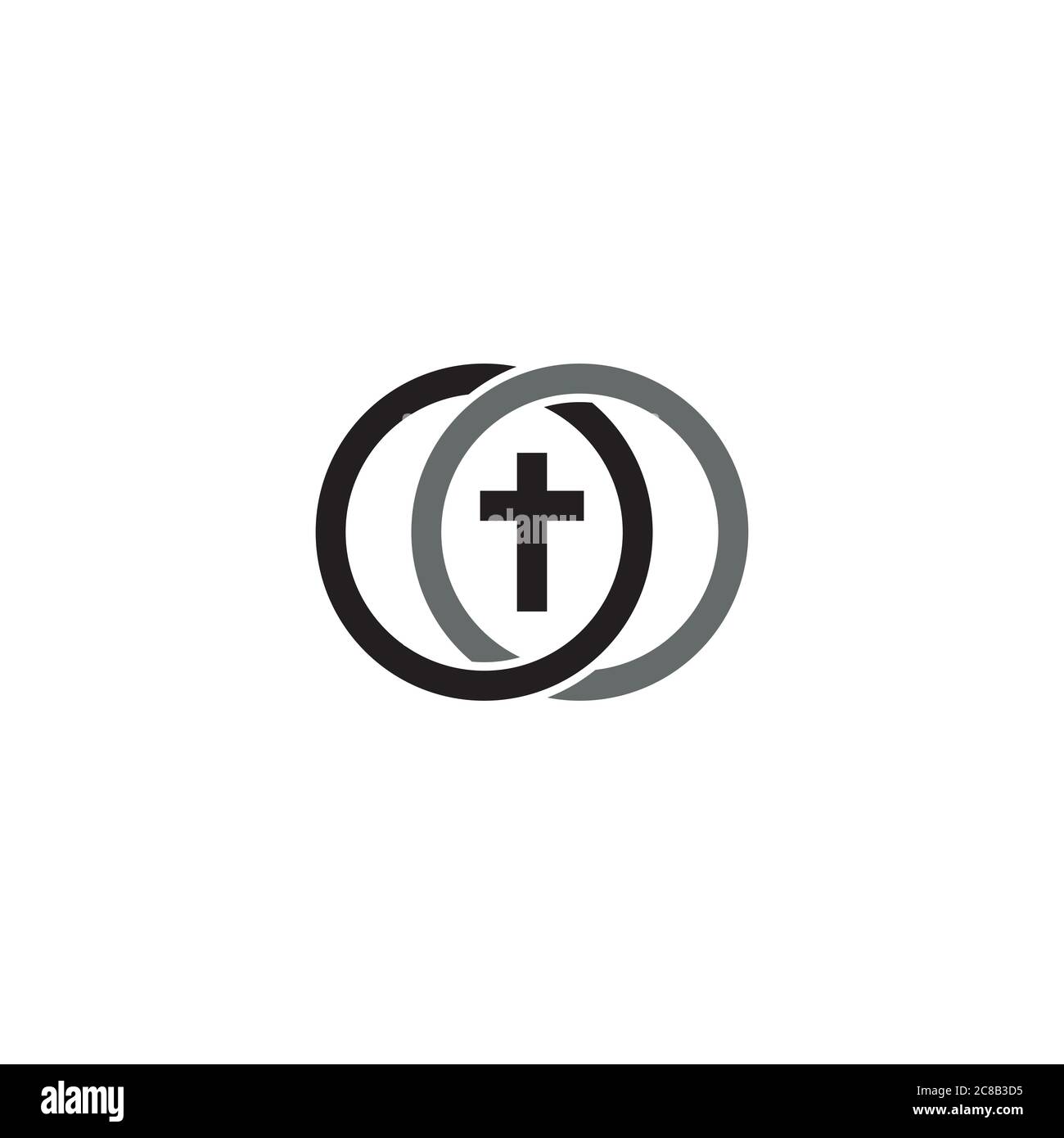 Diseño de logotipo / icono de matrimonio cristiano Ilustración del Vector