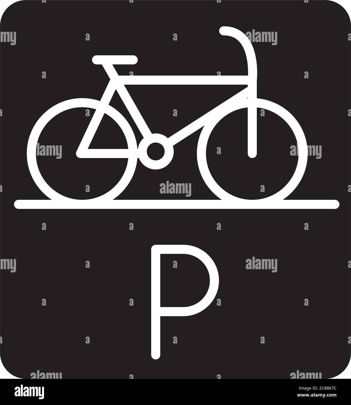 estacionamiento bicicleta carretera señal transporte silueta estilo icono  diseño vector ilustración Imagen Vector de stock - Alamy