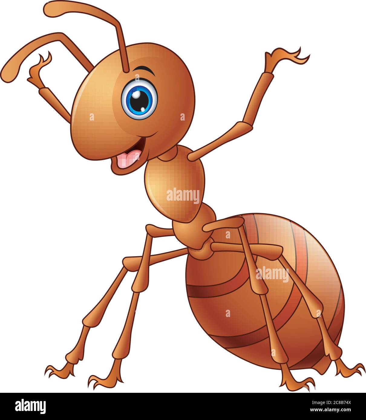 Ilustración de dibujos animados de hormigas felices Imagen Vector de stock  - Alamy