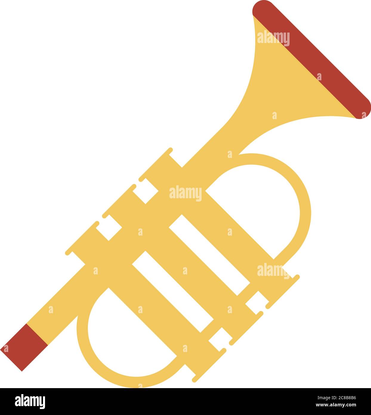 trompeta instrumento juguete objeto para niños pequeños para jugar, dibujo  de dibujos animados de estilo plano vector Imagen Vector de stock - Alamy