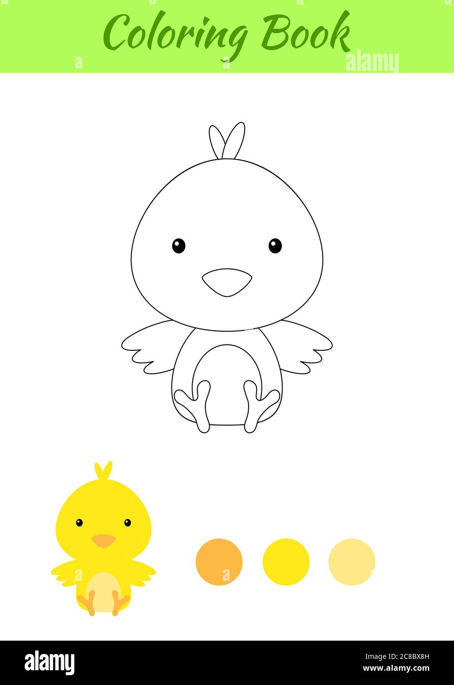 Colorear Pagina Poco Pollo Bebe Sentado Libro De Colorear Para Ninos Actividad Educativa Para Ninos De Preescolar Y Ninos Pequenos Con Un Animal Lindo Imagen Vector De Stock Alamy