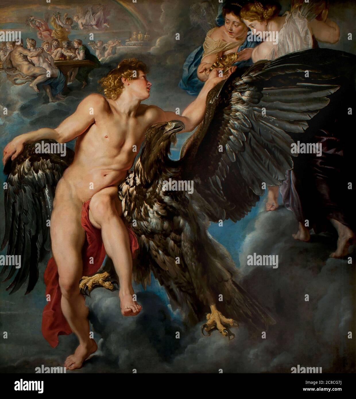 Pieter Paul Rubens, Siegen 1577 - Amberes 1640 ‘Ganímedes y el Águila’ 1611 - 1612, pintura al óleo sobre lienzo cm 207 x 207. Foto de stock