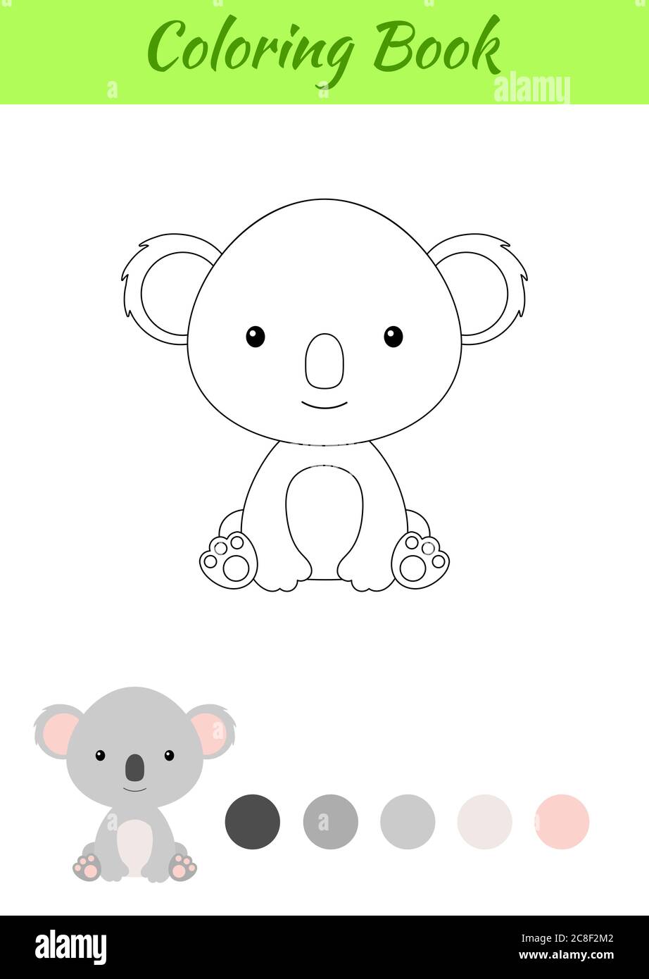 Colorear Pagina Bebe Pequeno Sentado Koala Libro De Colorear Para Ninos Actividad Educativa Para Ninos De Preescolar Y Ninos Pequenos Con Un Animal Lindo Imagen Vector De Stock Alamy