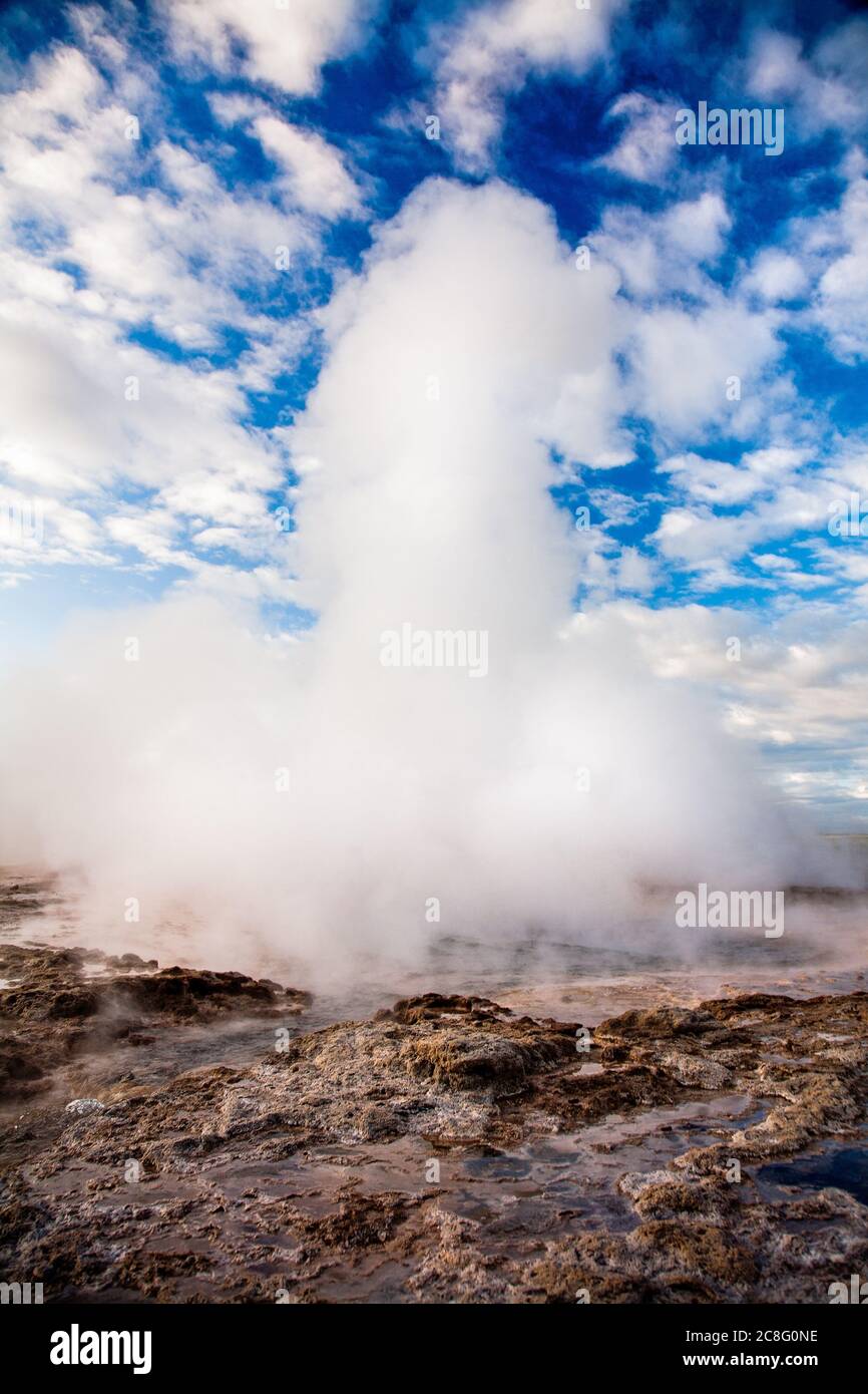 Geografía / viaje, Islandia, el nombre geyser proviene de Geysir, el primer geyser jamás documentado. Geysir solía erru, no-Turismo-Publicidad-uso Foto de stock