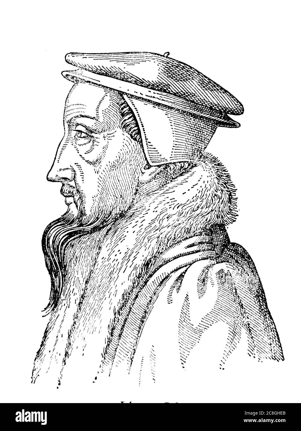 Juan Calvino, Juan Calvino; nacido Jehan Cauvin, teólogo francés, pastor y reformador en Ginebra durante la Reforma Protestante, Francia, 1890 Foto de stock