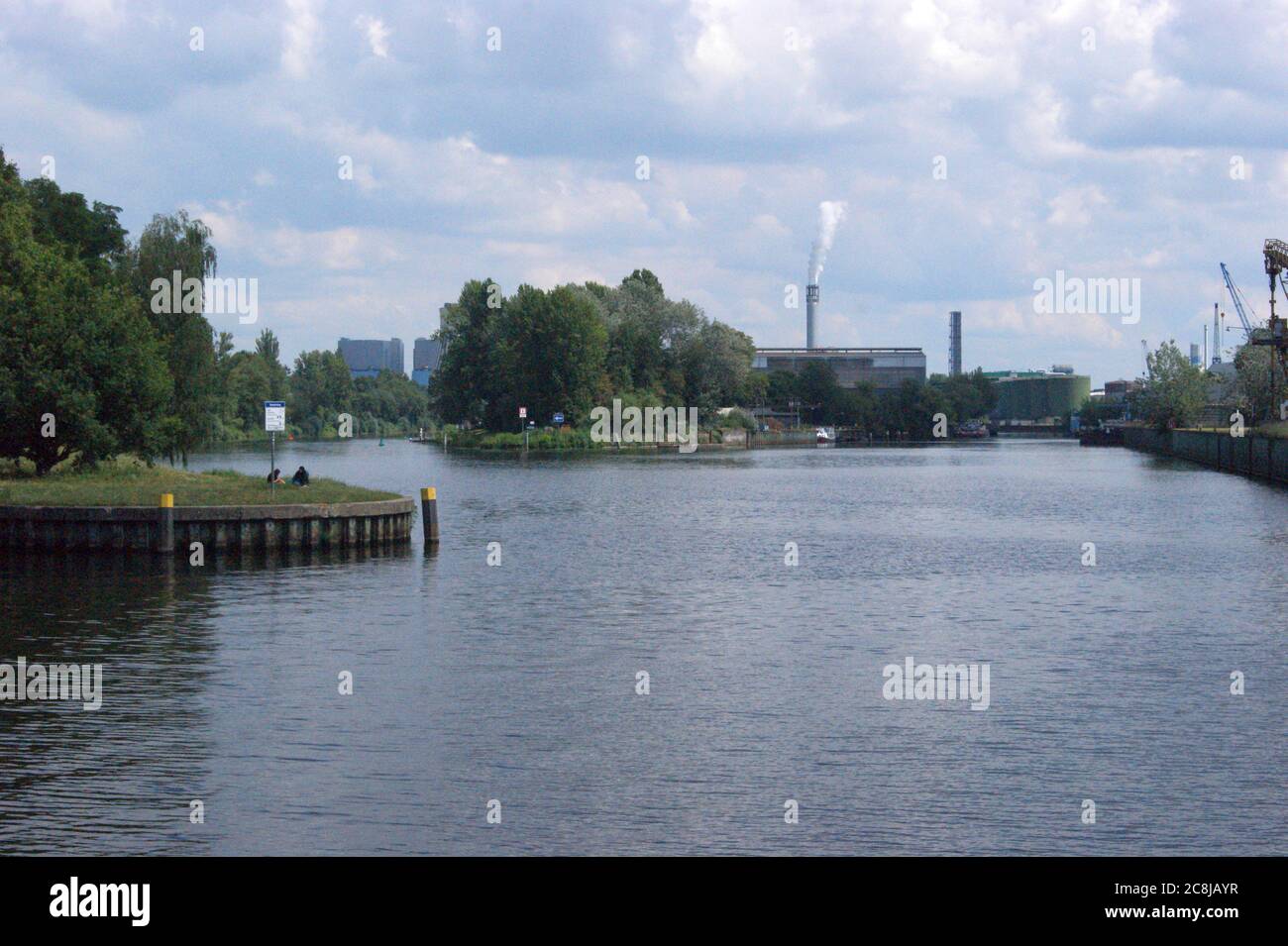 Spreemündung - Mündung der Spree en die Havel en Berlín-Spandau Foto de stock