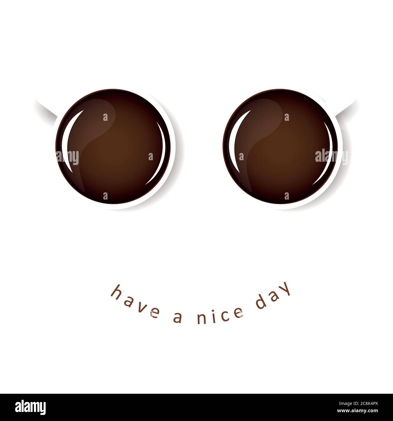 Buenos días sonriendo café negro vector ilustración EPS10 Ilustración del Vector