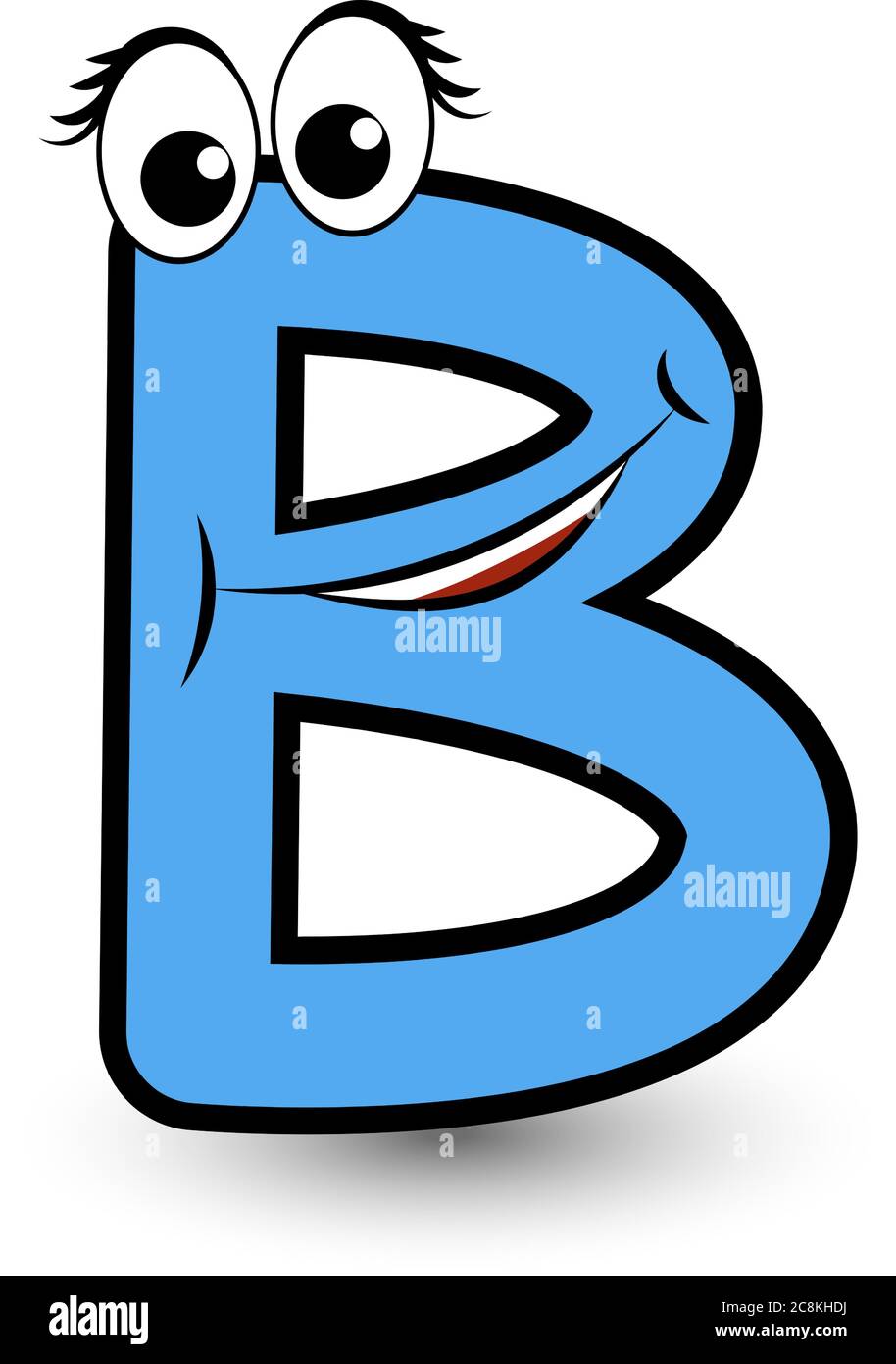 Divertido dibujo a mano dibujos animados estilo fuente colorida letra B con  cara sonriente vector ilustración del alfabeto. Bueno para los niños que  aprenden actividad Imagen Vector de stock - Alamy