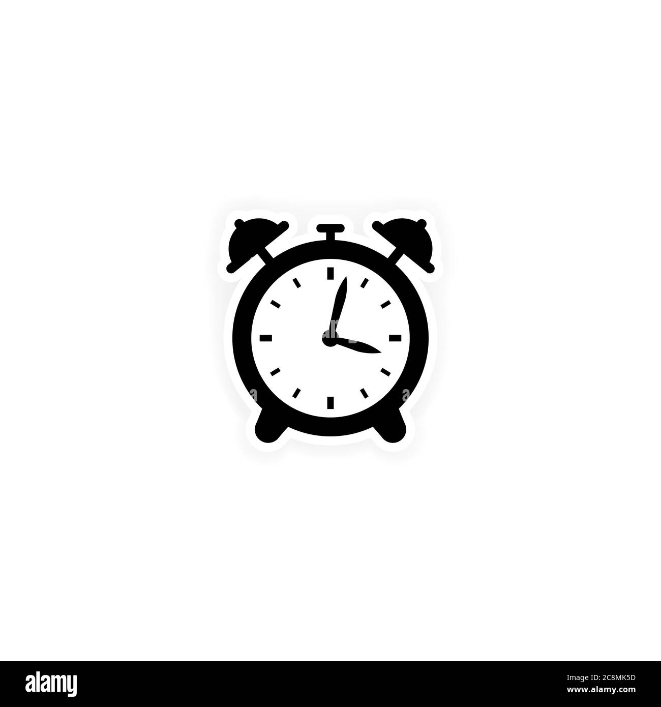 Icono de reloj despertador. Pegatina. Vector sobre fondo blanco aislado.  EPS 10 Imagen Vector de stock - Alamy