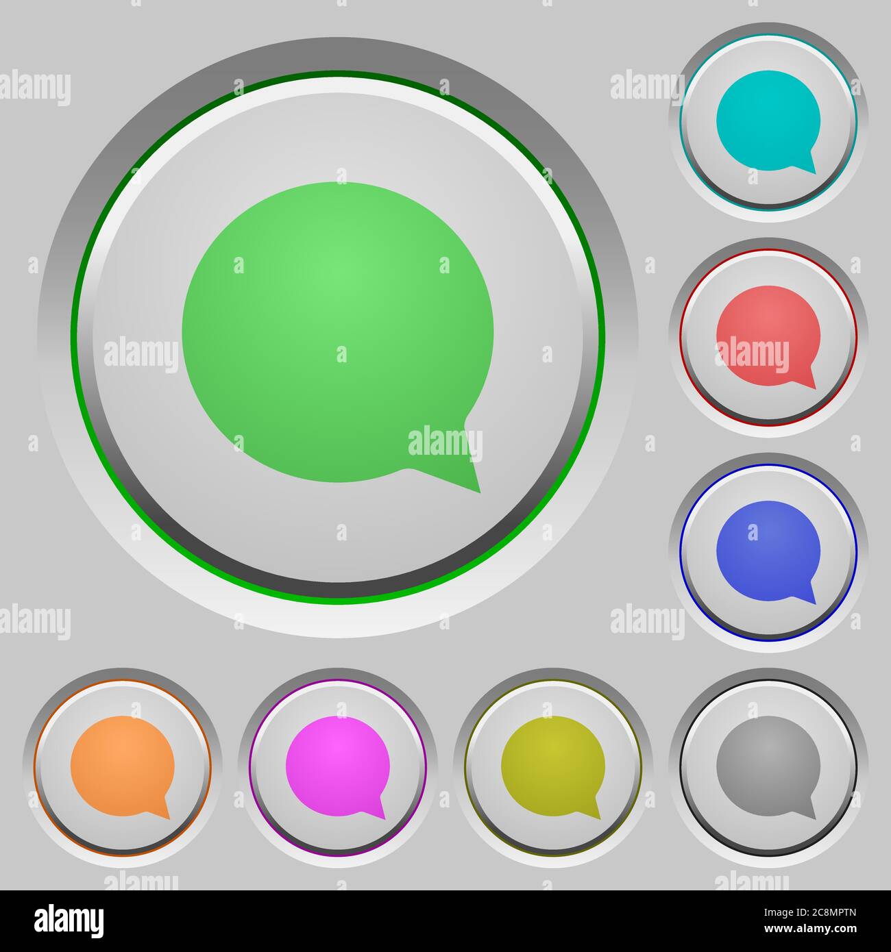 Juego de botones de chat en color Imagen Vector de stock - Alamy