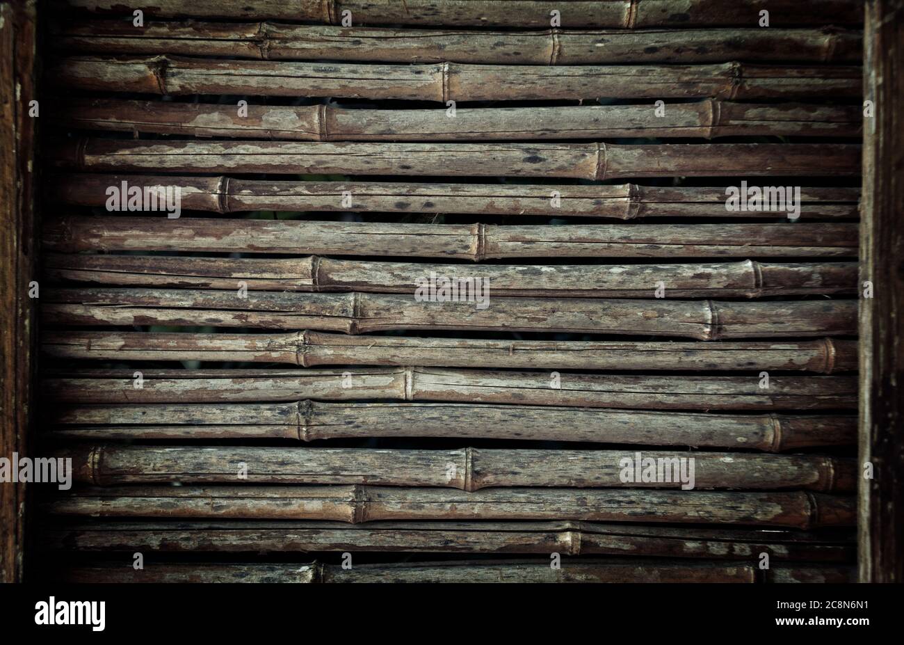 Textura de la pared de bambú closeup Foto de stock