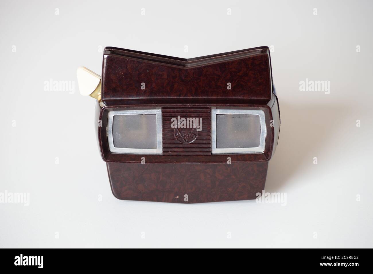 Viewmaster (o View-Master) modelo E bakelite 3D película de diapositivas carrete de la década de 1950/60 Foto de stock