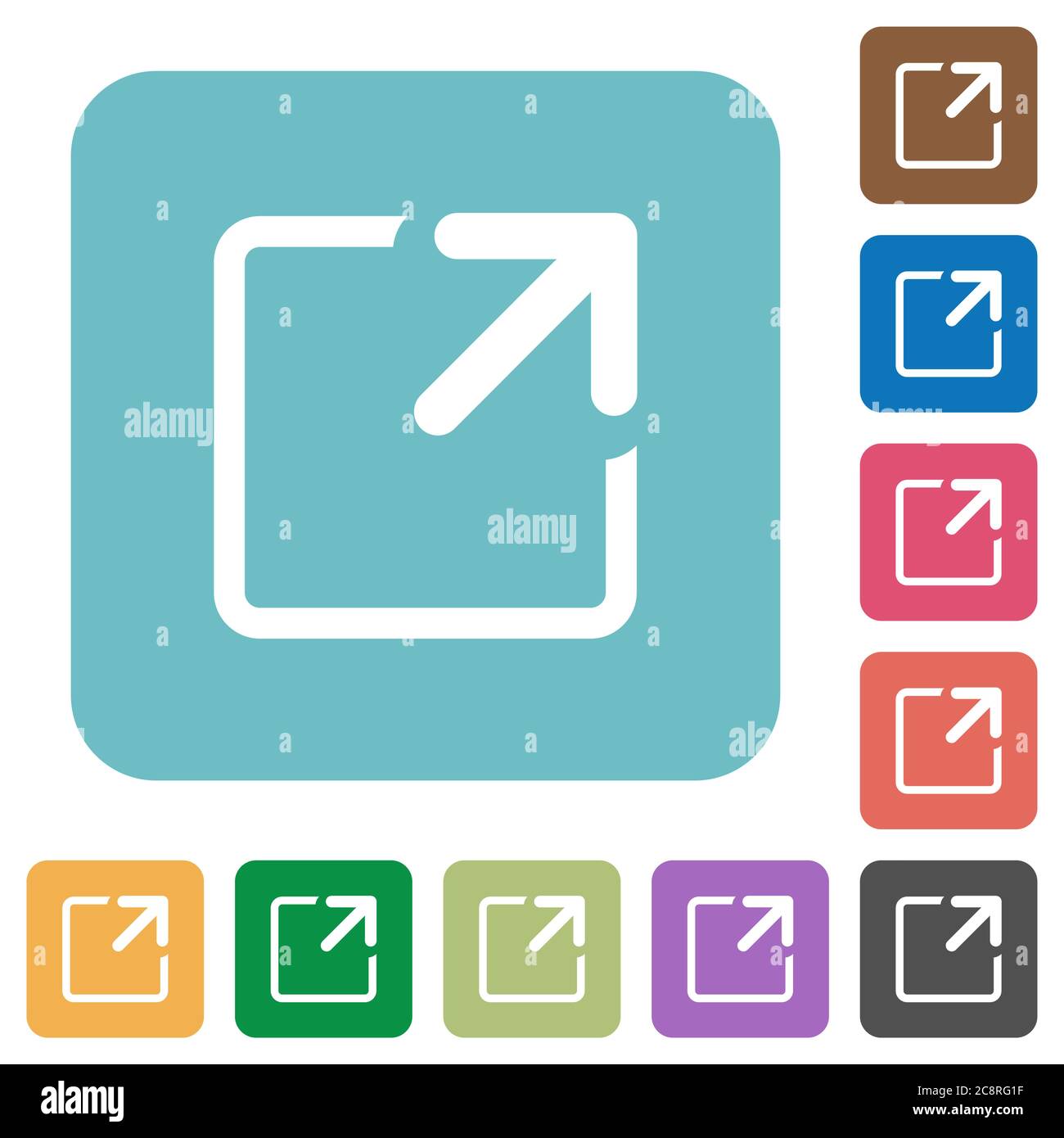 Pantalla plana maximizar iconos de ventana en fondos de color cuadrado  redondeado Imagen Vector de stock - Alamy