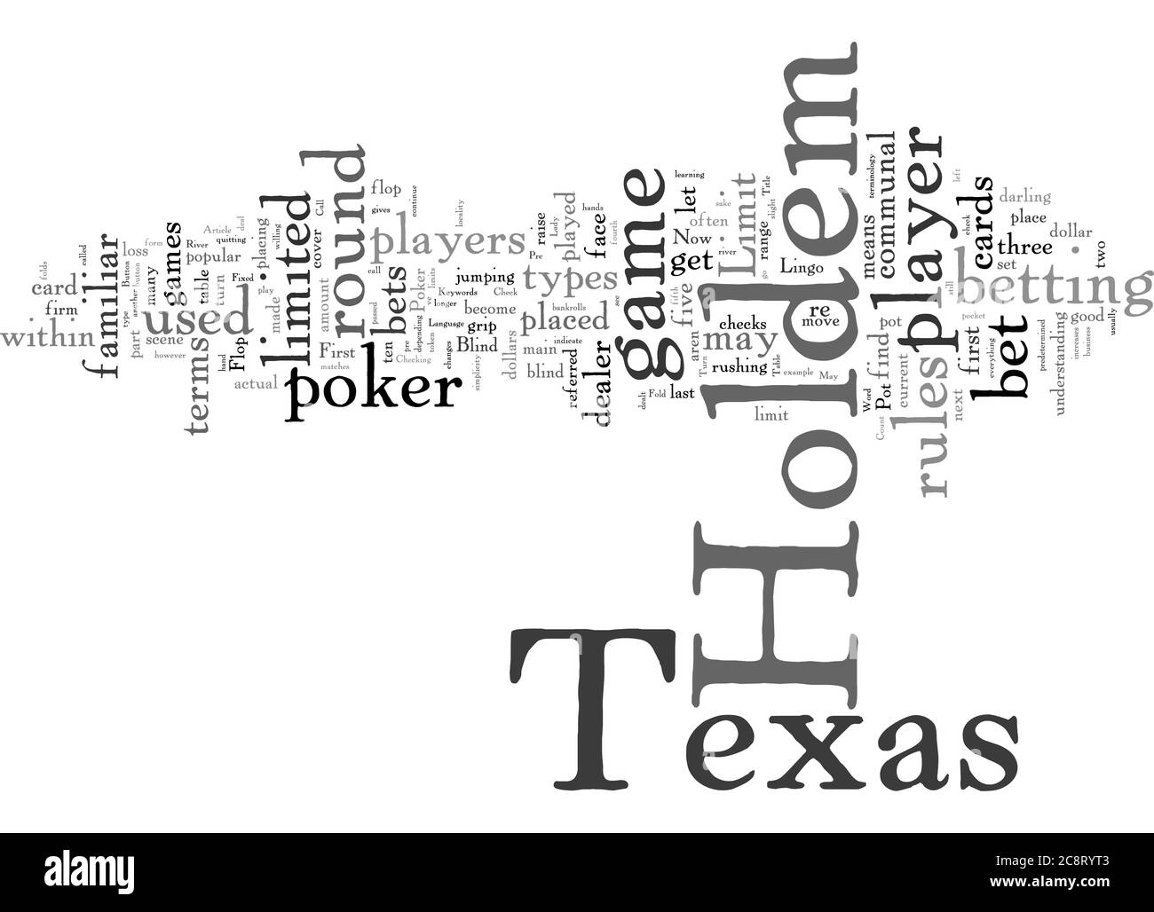 Word Cloud Resumen del artículo Texas Holdem Poker Lingo Términos y