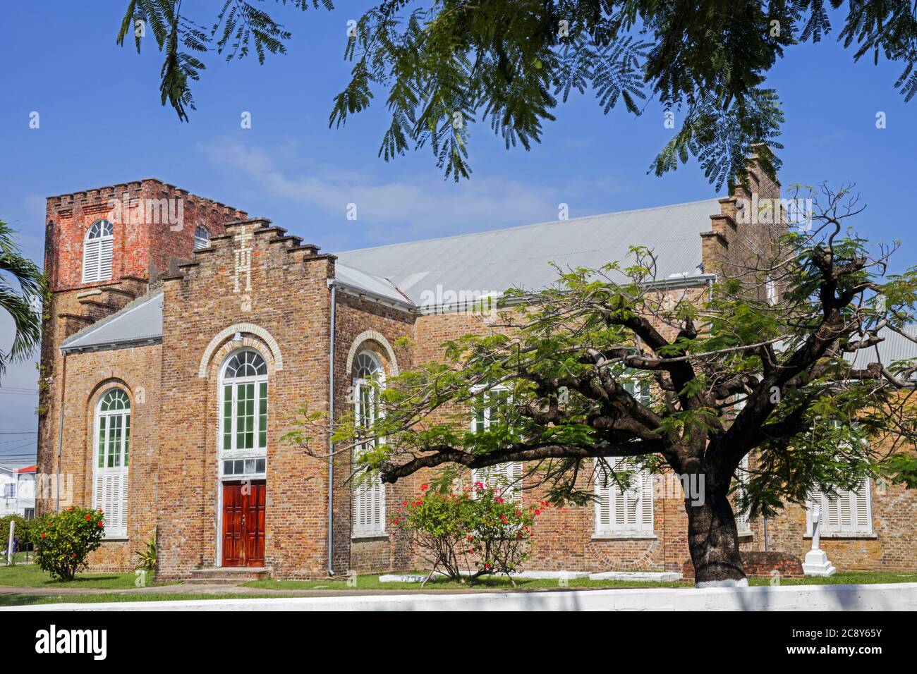 Iglesia Catedral de San Juan Bautista, catedral primaria de la Diócesis Anglicana de Belice, Ciudad de Belice, Caribe, Centroamérica Foto de stock