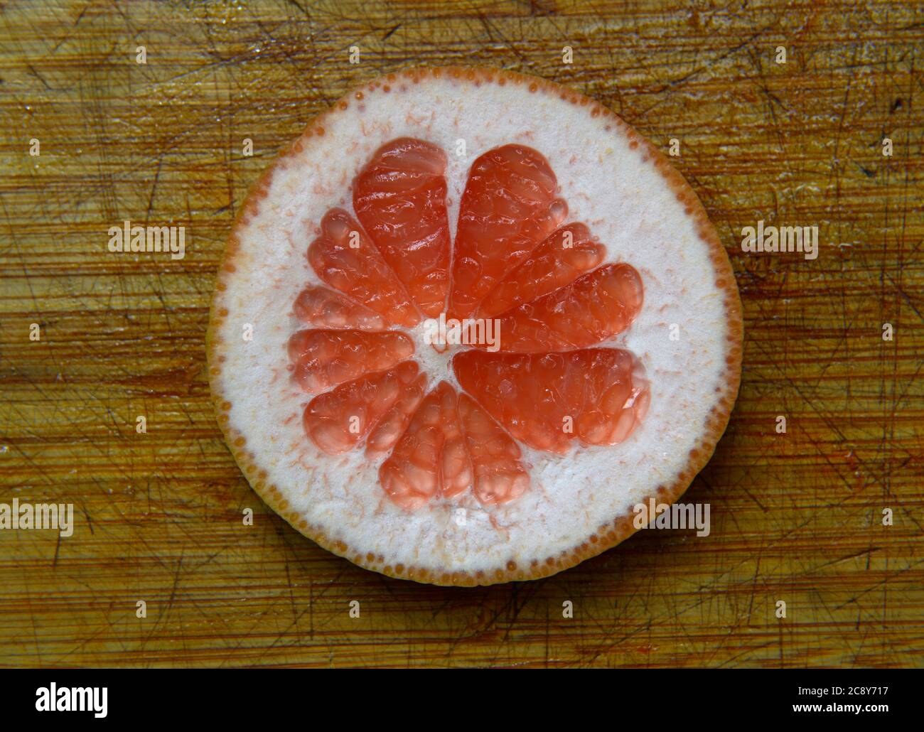 Sección transversal de pomelo. Foto de stock