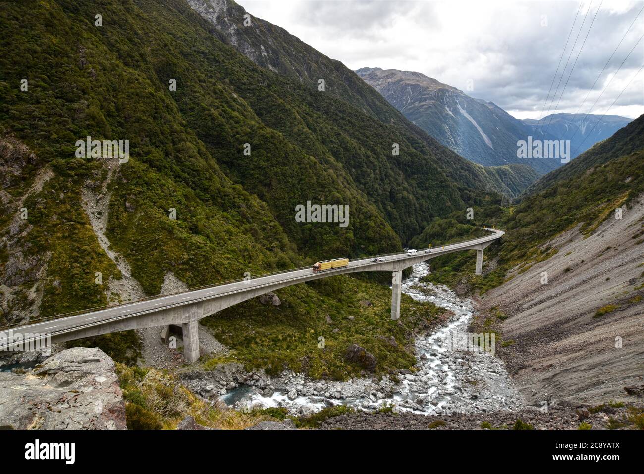 Aurthurs pasar puente Nueva Zelanda Foto de stock