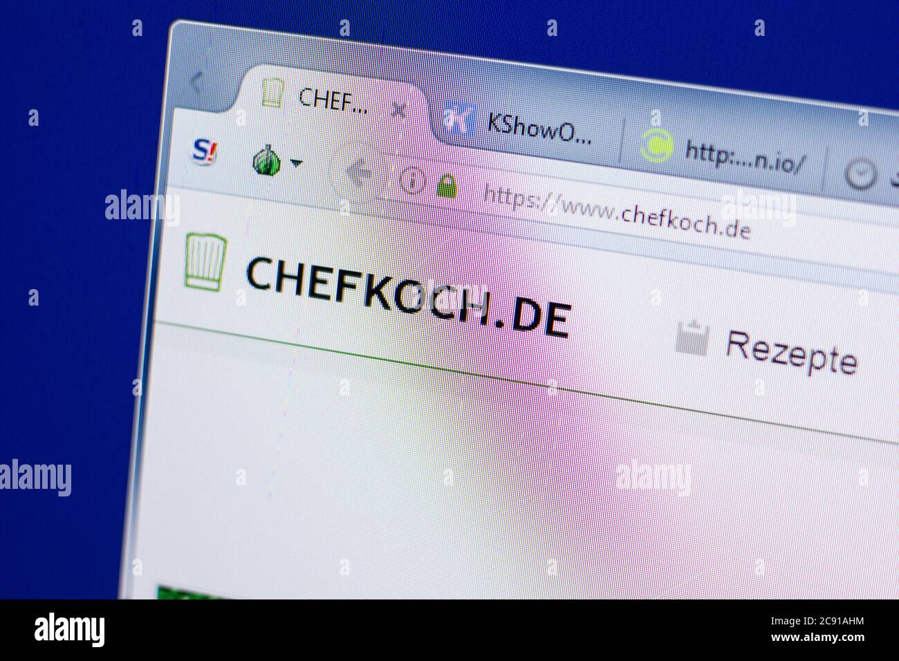 Ryazan, Rusia - 16 de junio de 2018: Página principal del sitio web de Chefkoch en la pantalla de PC, URL - Chefkoch.de Foto de stock