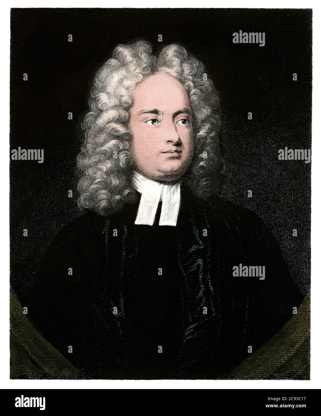 Jonathan Swift. Grabado a mano Foto de stock