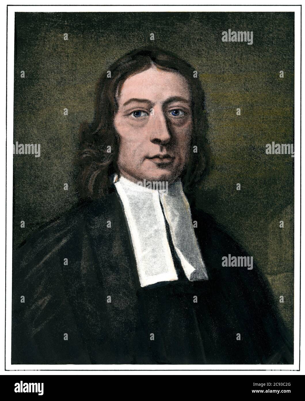 John Wesley, alrededor de 1741. Haftone de color mano de una pintura de J. Williams Foto de stock