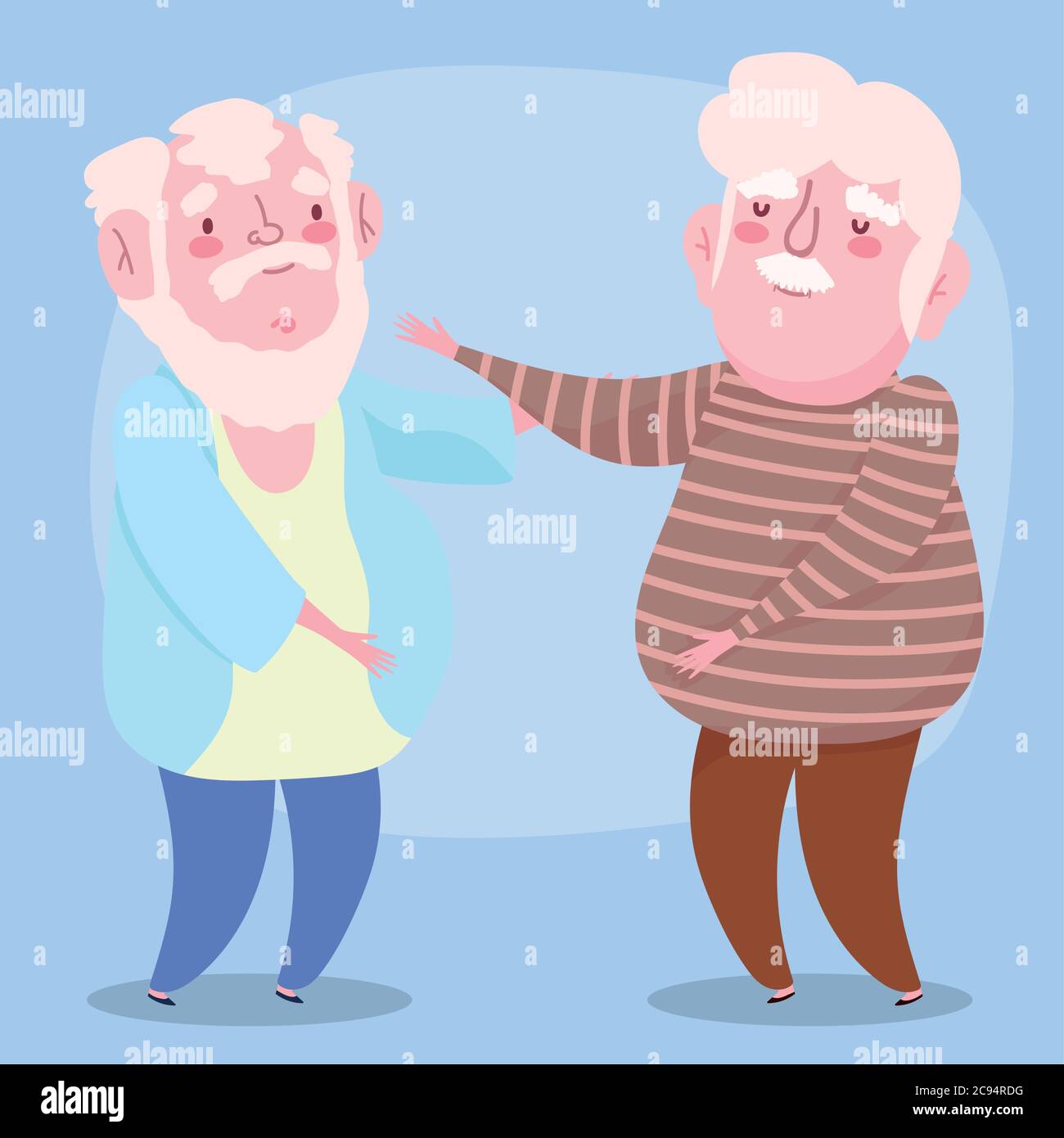 feliz día de los abuelos, dos hombres abuelos dibujos animados carácter  vector ilustración Imagen Vector de stock - Alamy