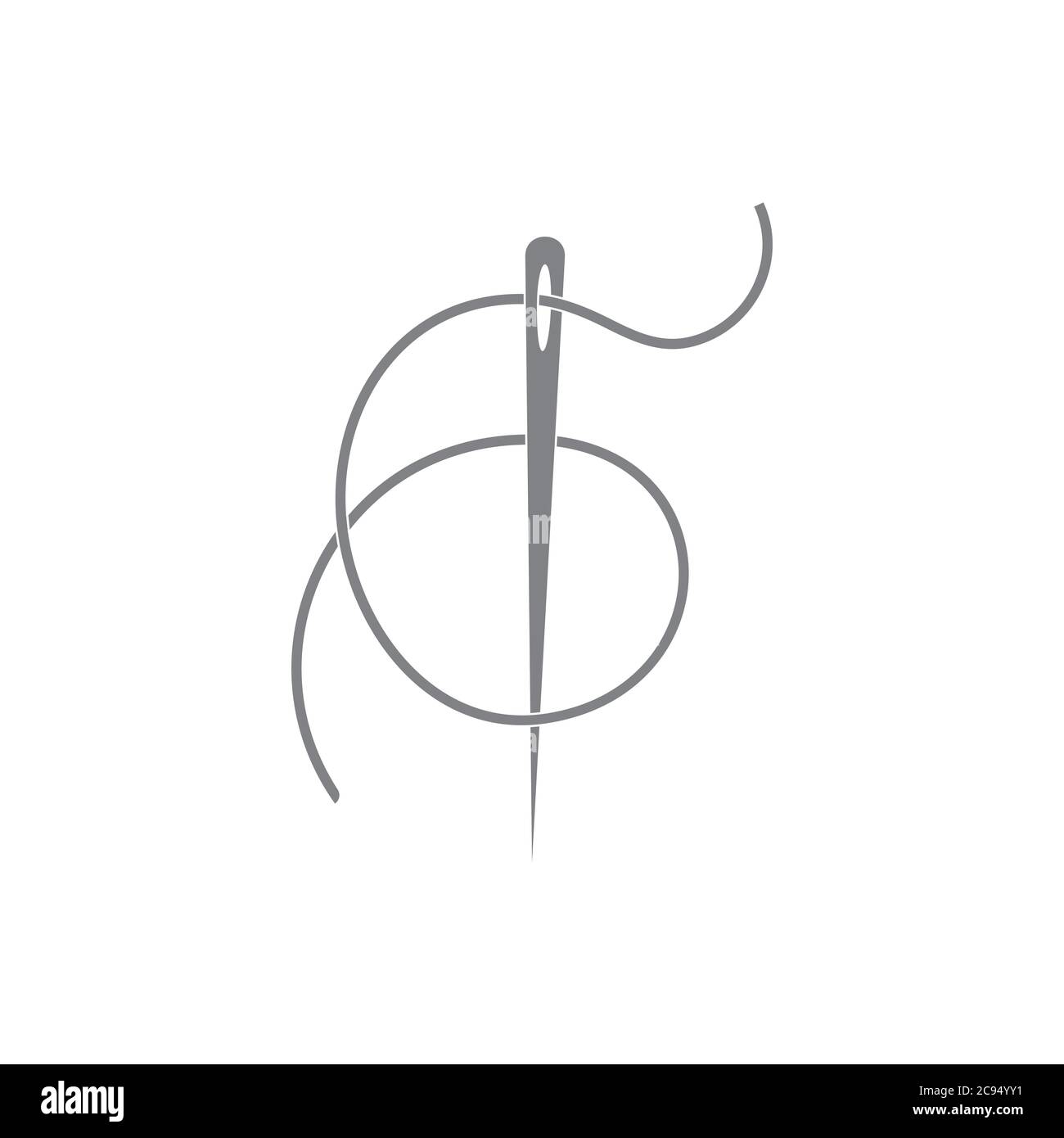 hilo aguja simple vector logo Imagen Vector de stock