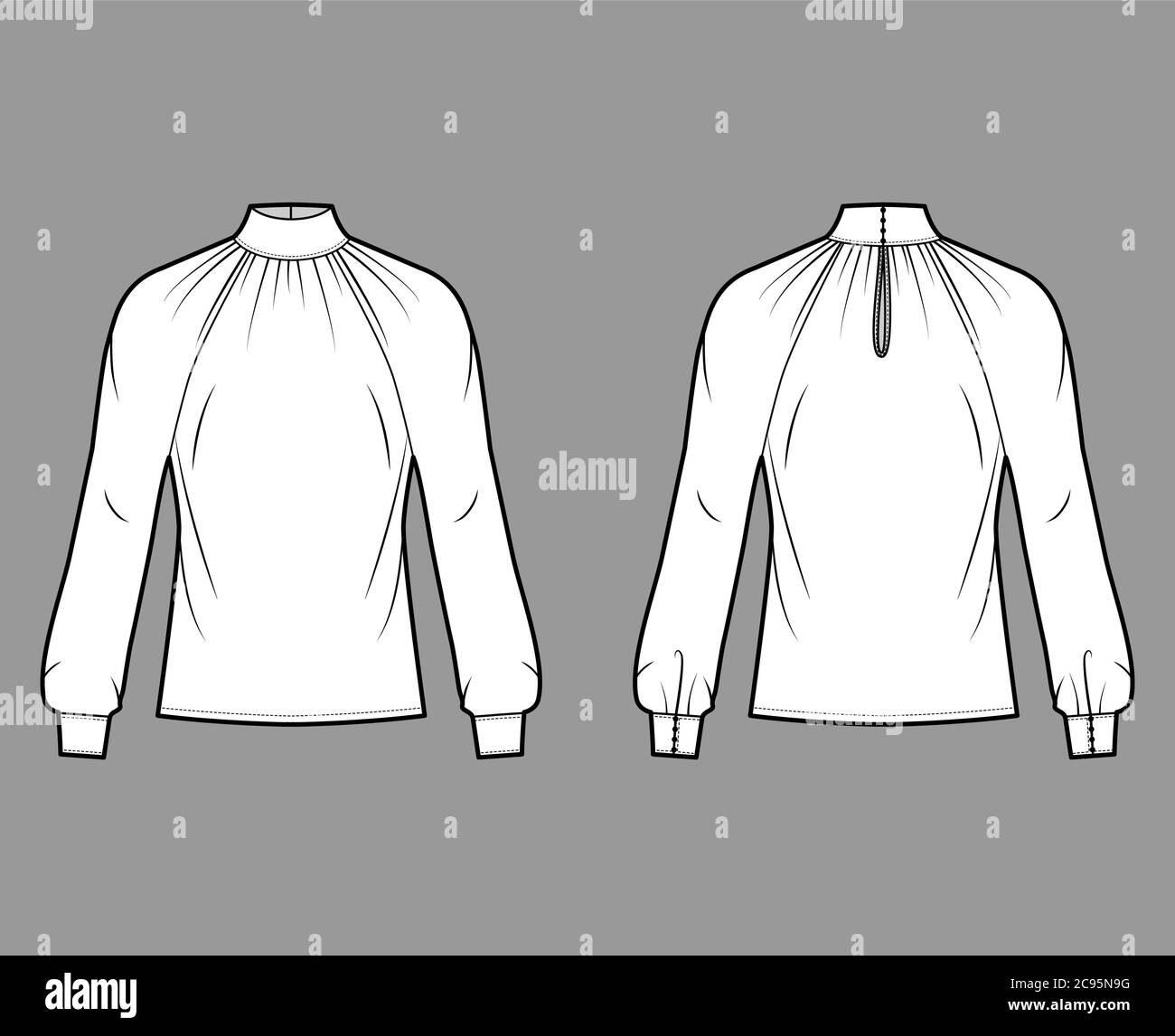 Blusa cuello online holgado
