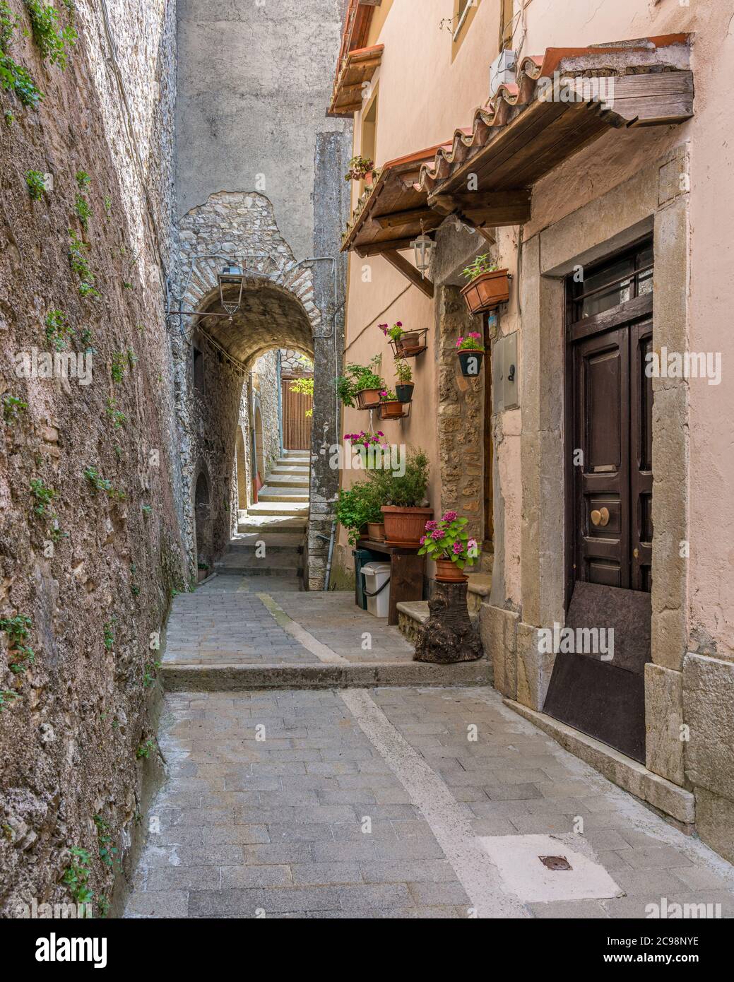 Percile, hermoso pueblo en la provincia de Roma, en la región italiana de Lazio. Foto de stock