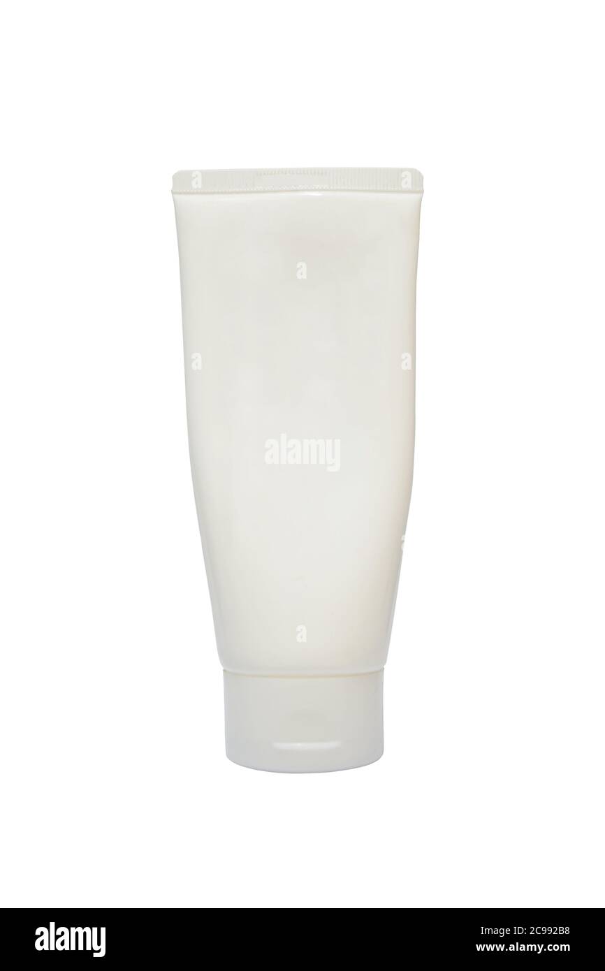 Espuma limpiadora o tubo cosmético de crema o gel aislado sobre fondo blanco Foto de stock
