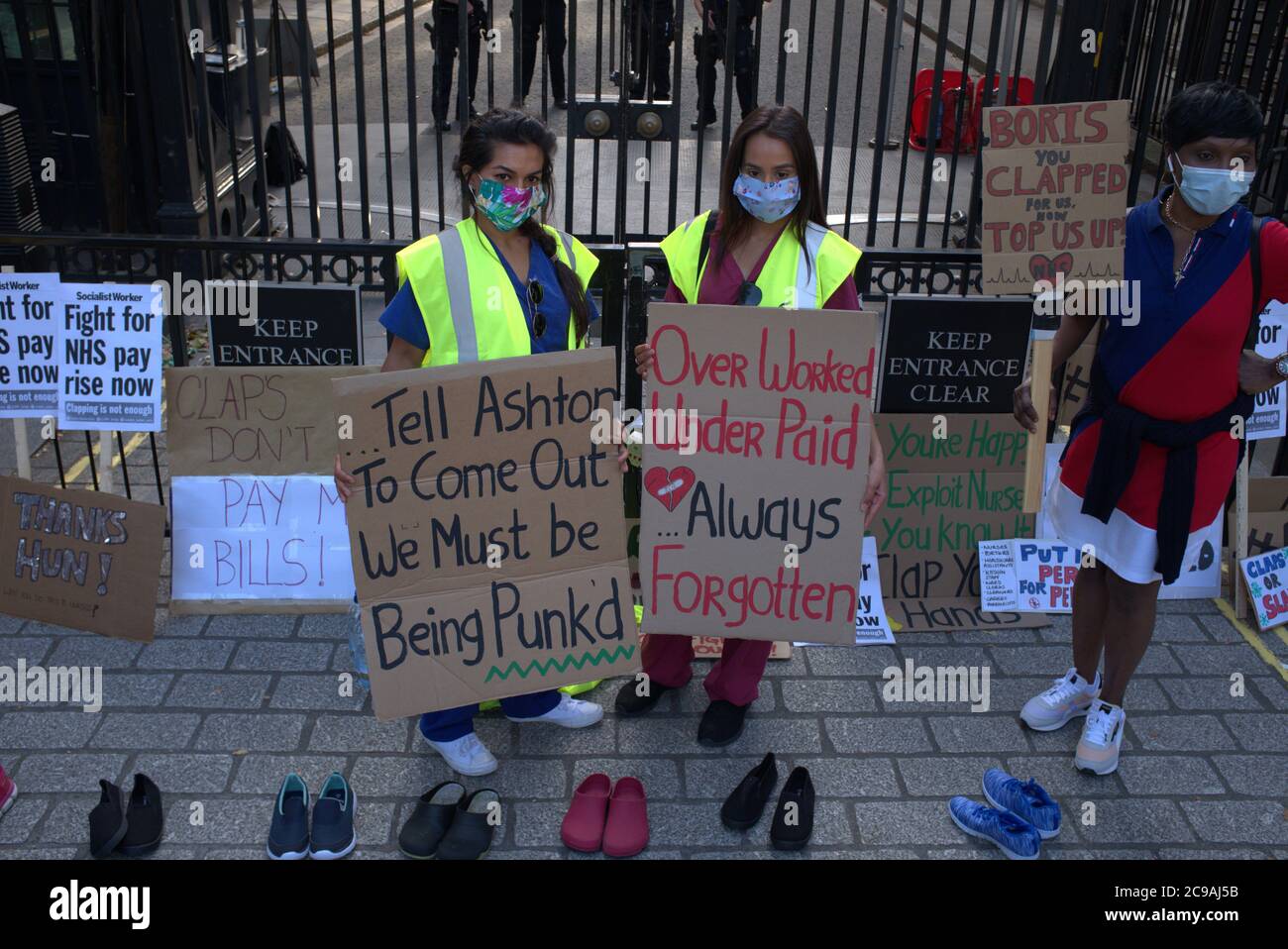 Justicia salarial para NHS y trabajadores clave 29/07/20 Foto de stock