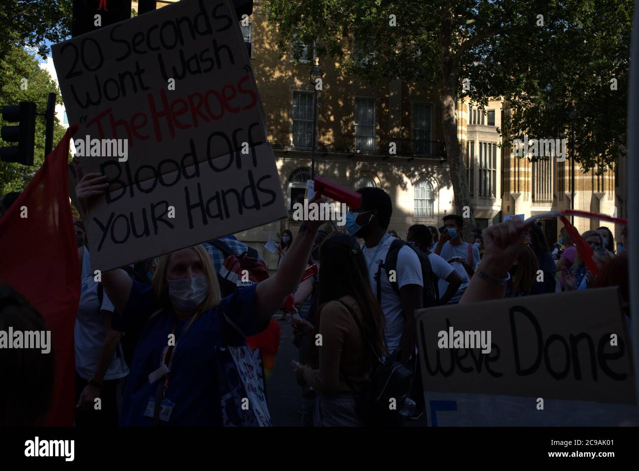 Justicia salarial para NHS y trabajadores clave 29/07/20 Foto de stock