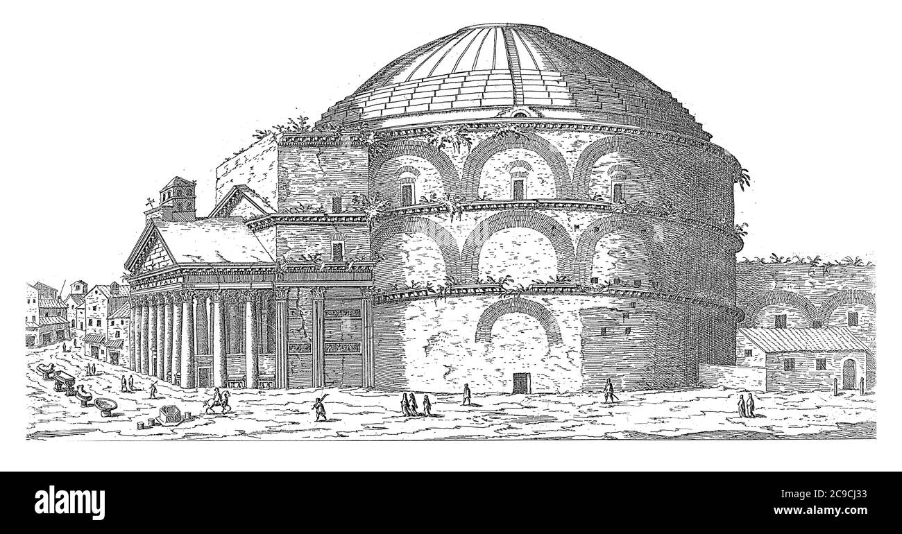 Panteón en Roma, Etienne Duperac, 1575 Vista del Panteón en Roma