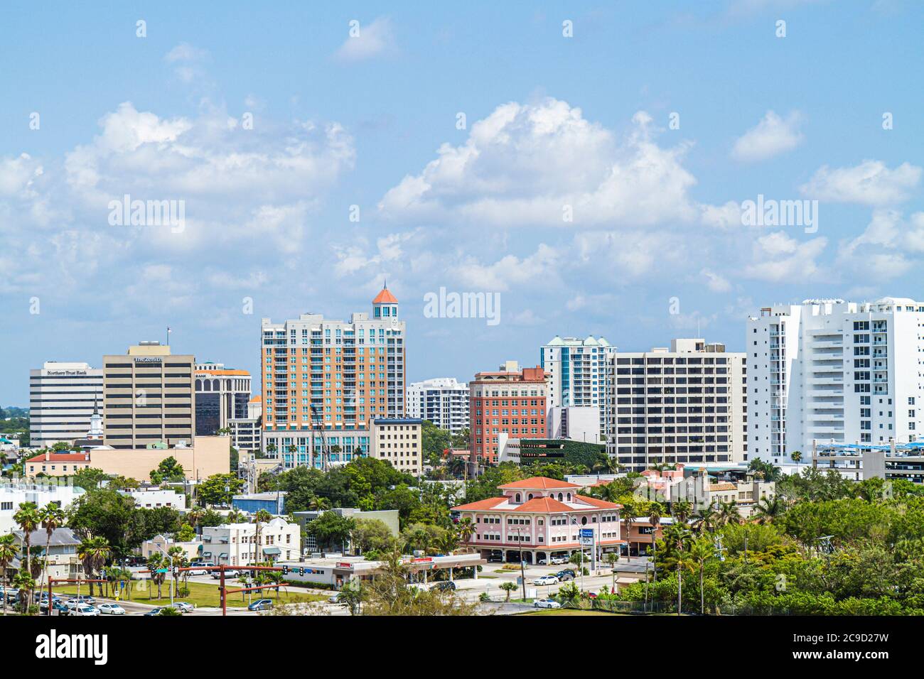 Sarasota Florida,centro,horizonte,edificios,horizonte urbano ciudad paisaje urbano,visitantes viajes recorrido turístico turismo puntos de referencia cultura cultural, Foto de stock