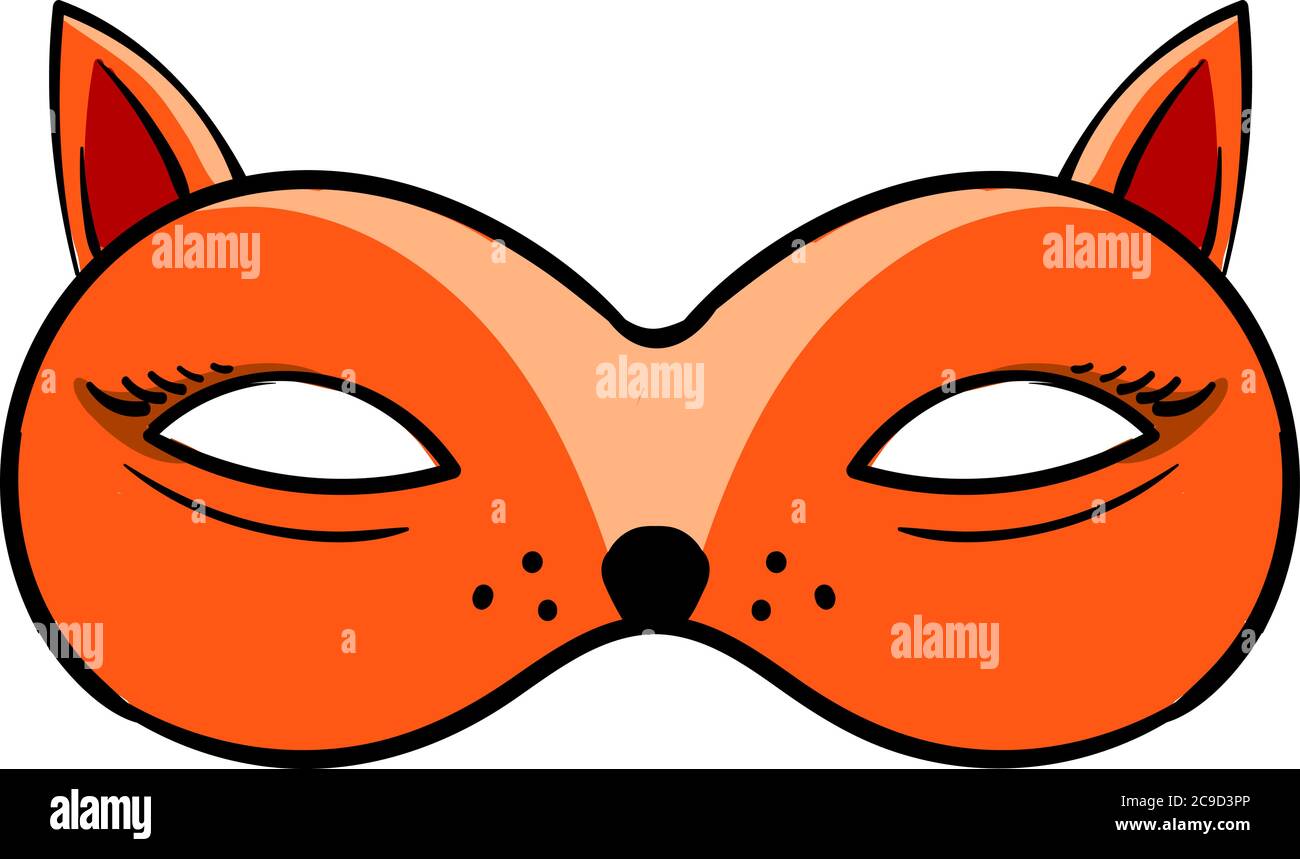 Máscara de zorro, ilustración, vector sobre fondo blanco Imagen Vector de  stock - Alamy
