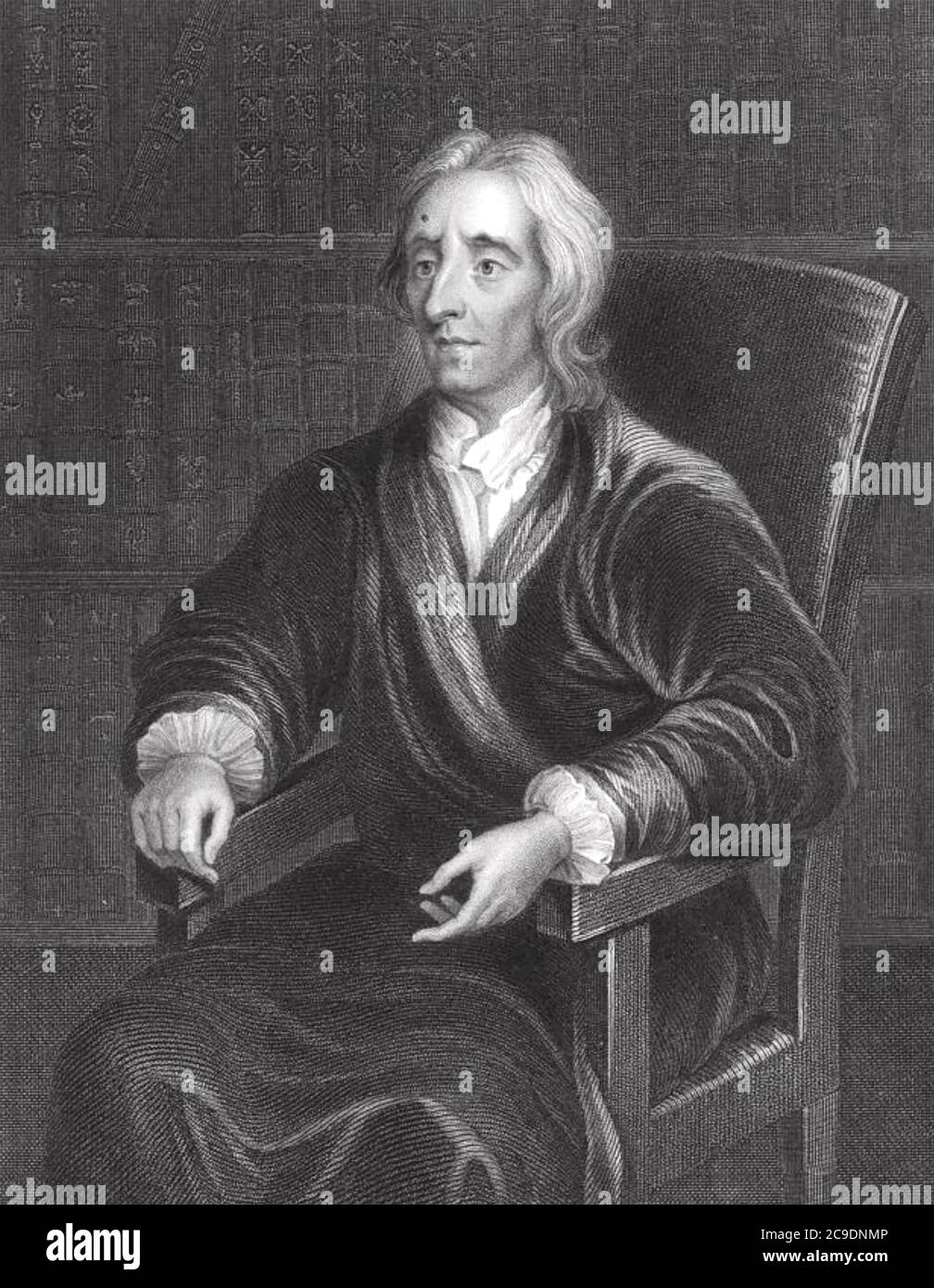JOHN LOCKE (1632-1704) filósofo y médico inglés en 1697 Foto de stock