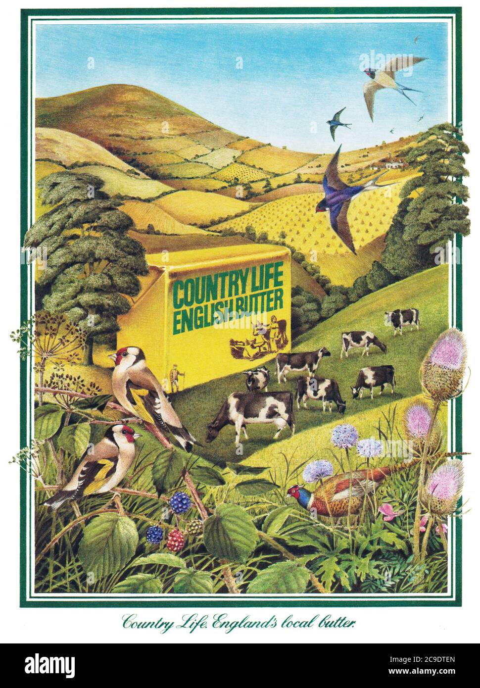 1975 Anuncio británico para Country Life English butter. Foto de stock
