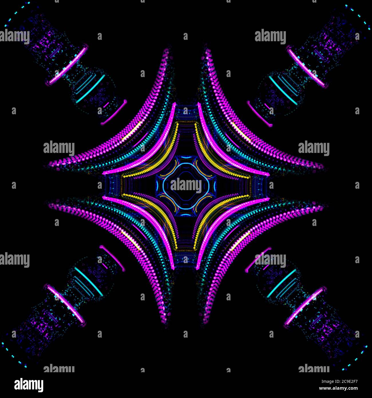 Fondo de pantalla Kaleidoscope, imagen resumen hipnótica, patrón caleidoscópico tribal psicodélico, diseño de textura, caleidoscopio Resumen club caleidescopico Foto de stock