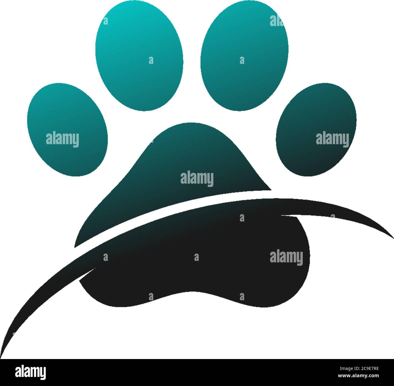 Perros huellas icono aislado Imagen Vector de stock - Alamy