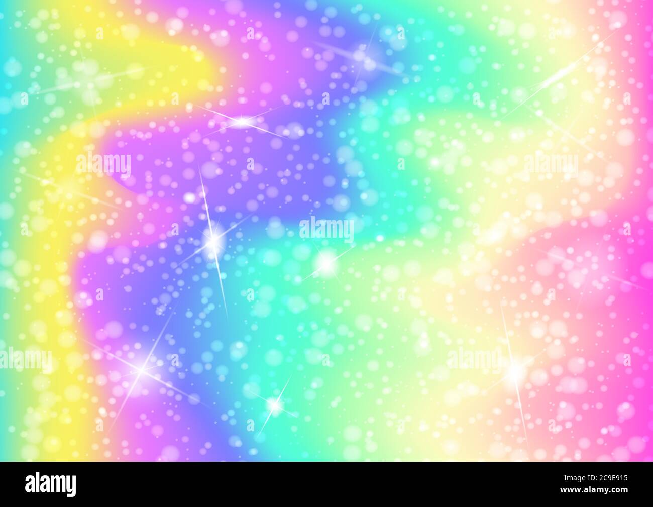 Cielo espacio pastel con estrellas. Vector ilustración de la galaxia  fantasía color fondo.el cielo unicornio con arco iris. Fondo de caramelo  brillante Imagen Vector de stock - Alamy