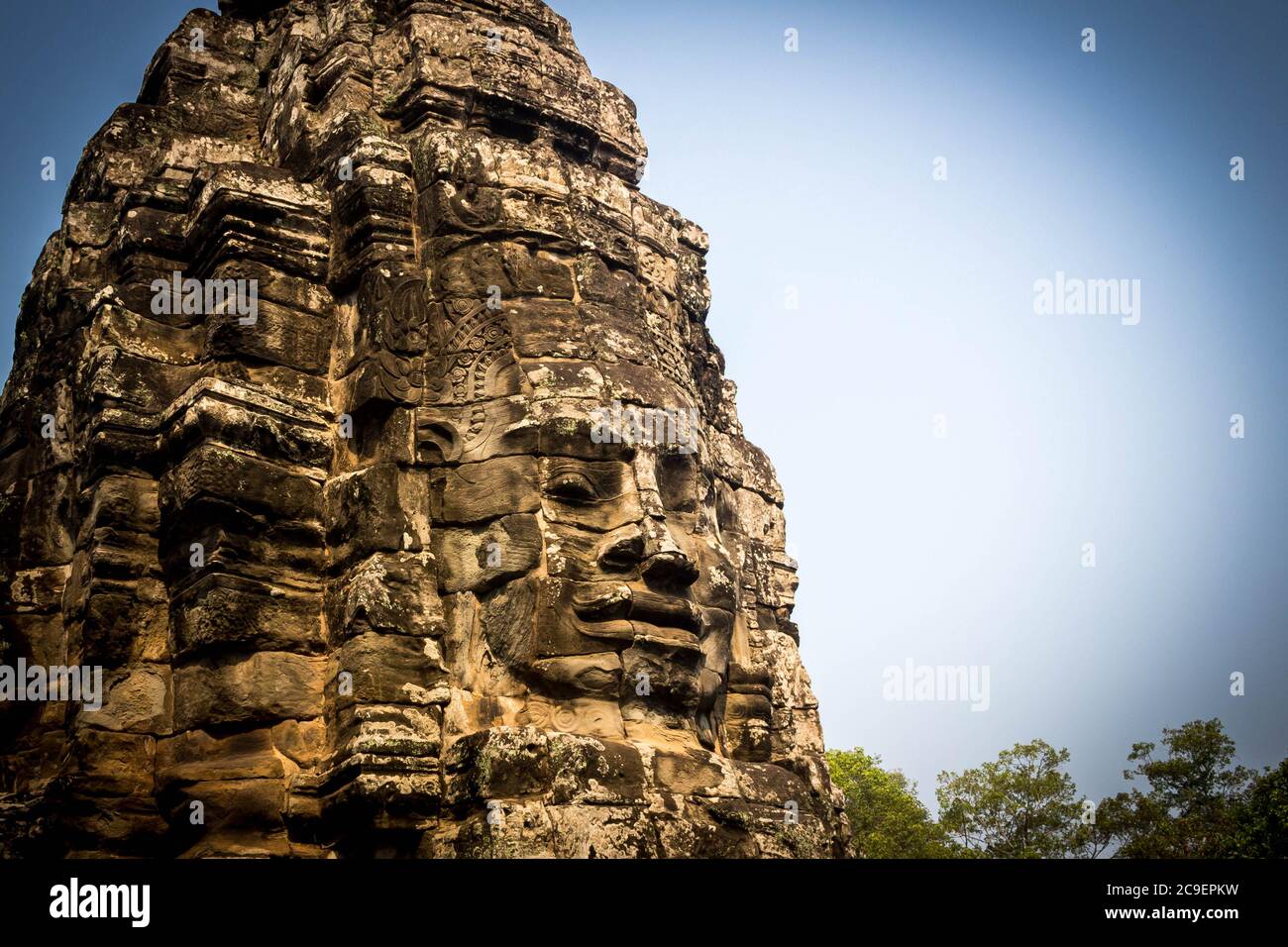 Templo Bayon en Angkor Wat complejo - Siem Reap - Camboya Foto de stock