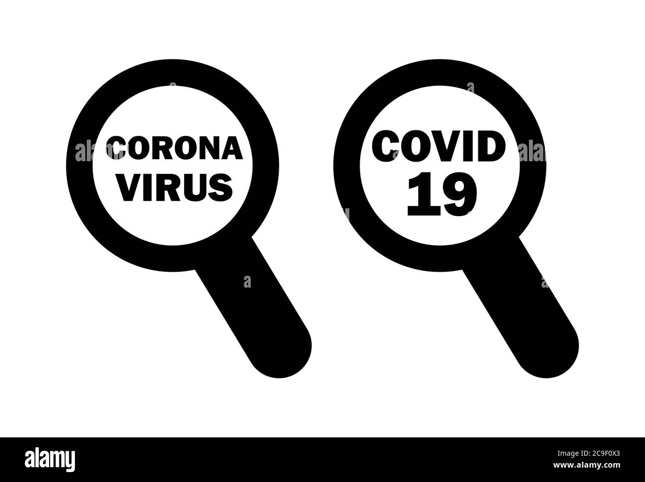 Búsqueda de coronavirus. Brote de coronavirus en China. Precaución Coronavirus. Riesgo para la salud pública. Lucha contra el Coronavirus. Coronavirus chino Wuhan 2019- Foto de stock