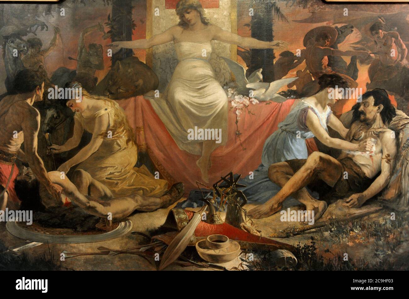 Alfons Mucha (1860-1939). Pintor checo. Charitas, 1886. Detalle. Galería Nacional. Praga. República Checa. Foto de stock