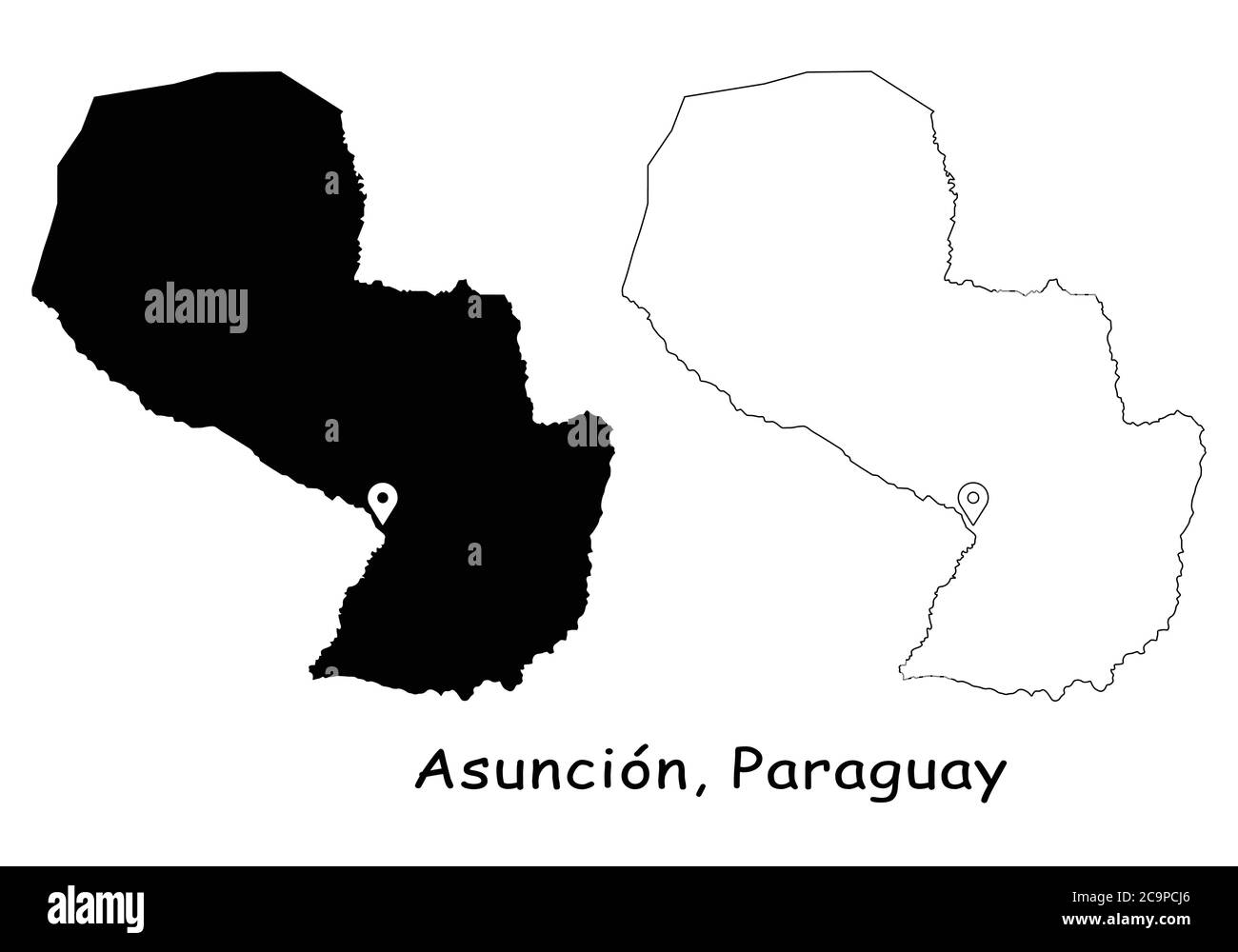 Vector De Mapa De Paraguay Imágenes Recortadas De Stock Alamy 4811