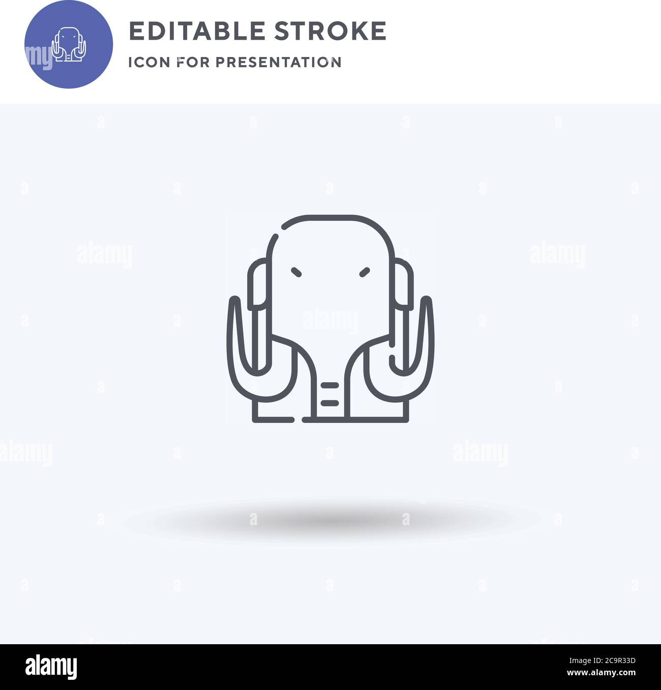 Mammoth icono vector, relleno plano signo, sólido pictograma aislado en blanco, ilustración de logotipo. Mammoth icono para la presentación. Ilustración del Vector