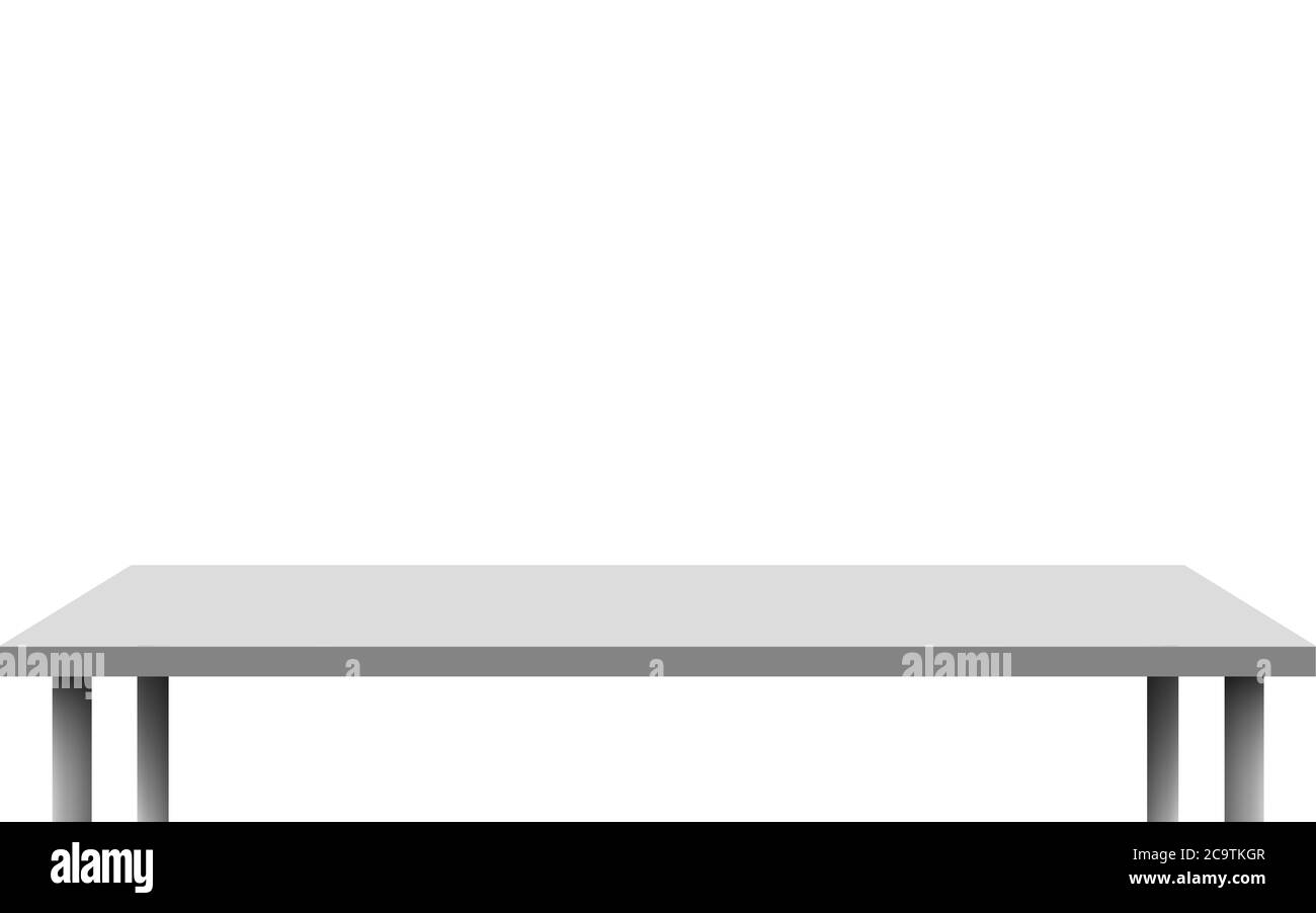 mesa cuadrada blanca sobre fondo blanco Ilustración del Vector