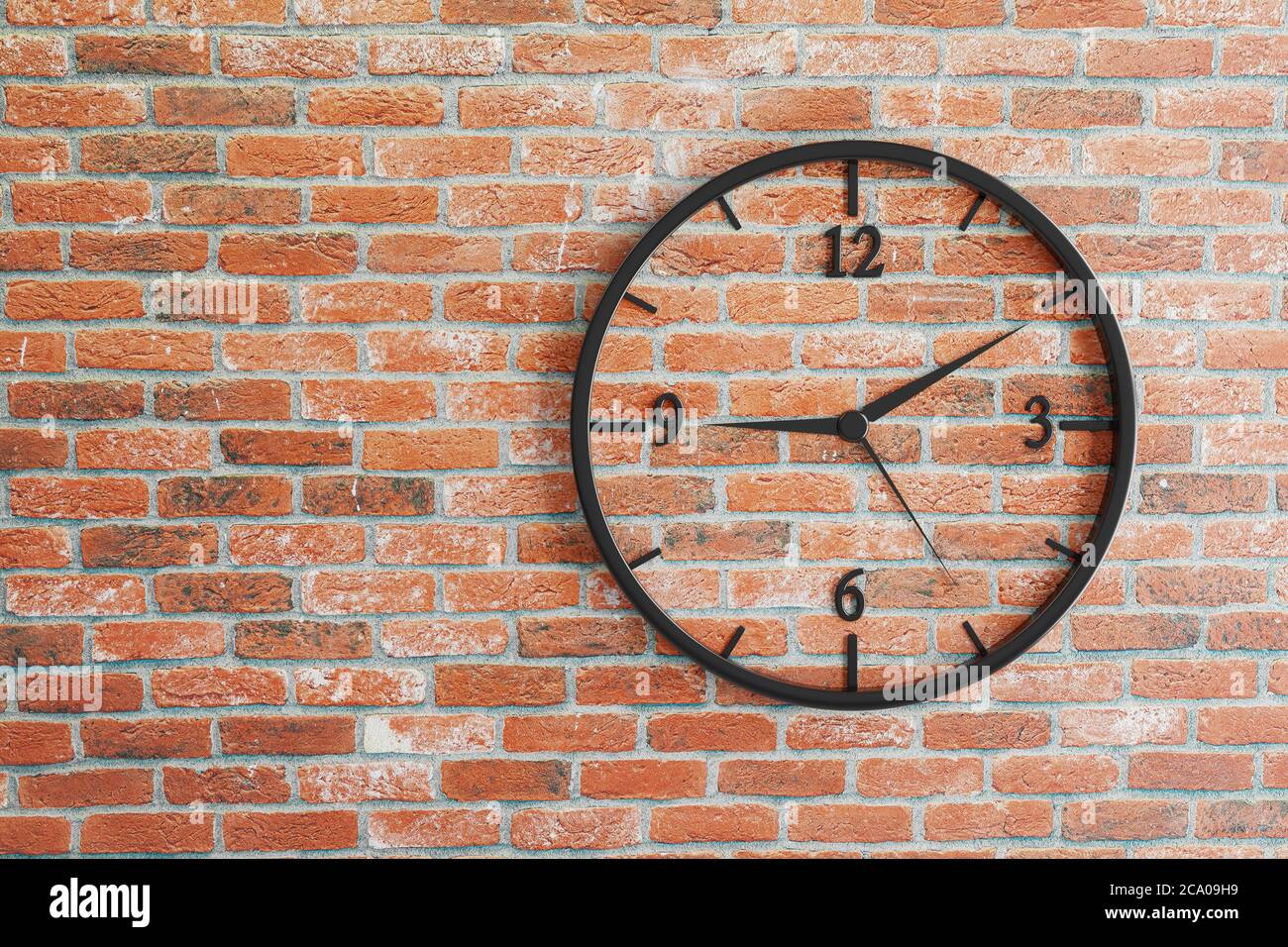 Reloj aislado sobre fondo de pared de ladrillo rojo rústico. Concepto de  medición del tiempo. Foto de alta calidad Fotografía de stock - Alamy