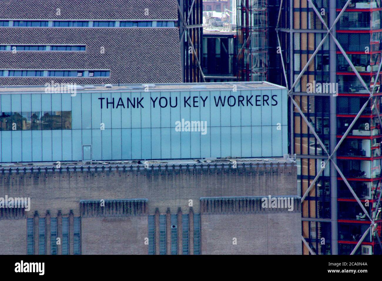 Gracias a Key Workers, Tate Modern, Southbank, Londres Foto de stock