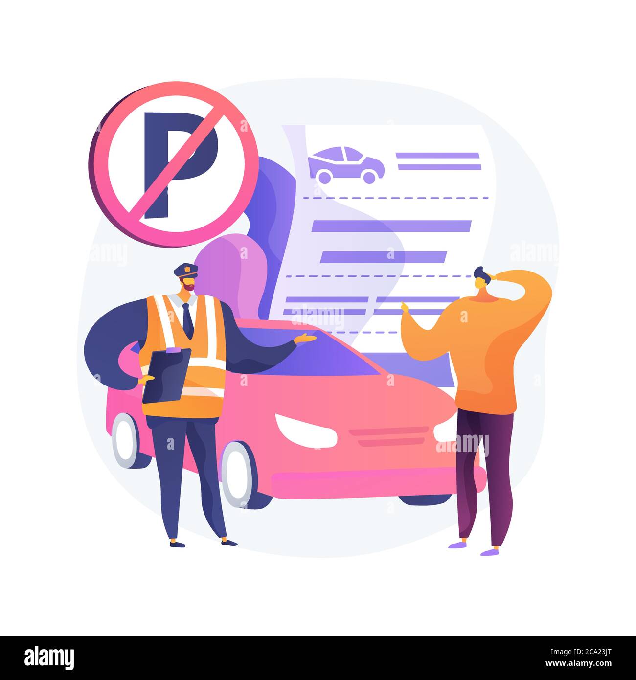 Parking multas resumen concepto vector ilustración Imagen Vector de